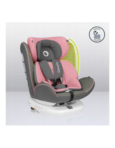 BN-LO-BASTIAAN_PINK_BABY,Lionelo - Scaun auto Bastiaan, Pozitie de somn, Rotire 360 grade, 0-36 Kg, Cu Isofix si Centura Top Tet