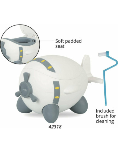 BN-42318,Olita copii, In forma de avion, Potty Plane, FreeON, 32 cm x 28 cm x 41 cm, White/Grey BN-42318,Olita copii, In forma de avion, Potty Plane, FreeON, 32 cm x 28 cm x 41 cm, White/Grey