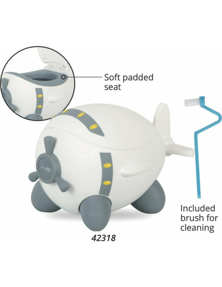 BN-42318,Olita copii, In forma de avion, Potty Plane, FreeON, 32 cm x 28 cm x 41 cm, White/Grey BN-42318,Olita copii, In forma de avion, Potty Plane, FreeON, 32 cm x 28 cm x 41 cm, White/Grey