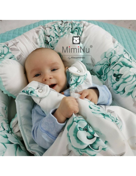 BN-6426972018609,MimiNu - Paturica de infasat multifunctionala, Cu volanase, Cu inchidere cu panglica si arici velcro, Dimensiun