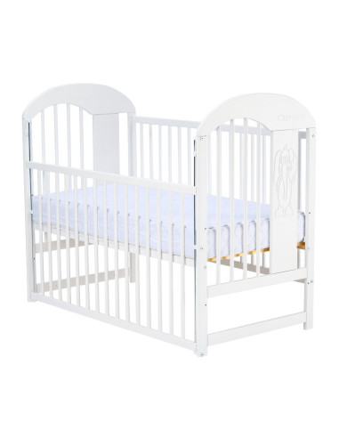 BN-QMJUL03AL,Qmini - Patut din lemn Julia II Elefantel 120x60 cm, Cu laterala culisanta, Din lemn de pin, Stabil si rezistent, I