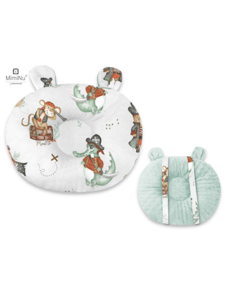 BN-6426972018838,MimiNu - Perna bebelusi Ursulet, Multifunctionala, Cu doua fete, Tesatura pufoasa minky si bumbac, Materiale ce