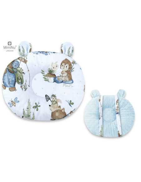 BN-6426972018913,MimiNu - Perna bebelusi Ursulet, Multifunctionala, Cu doua fete, Tesatura pufoasa minky si bumbac, Materiale ce