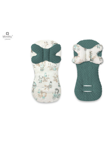 BN-6426972019101,MimiNu - Protectie textila pentru carucior, scaun auto si scaun de bicicleta, Cu perna Butterfly, Materiale cer