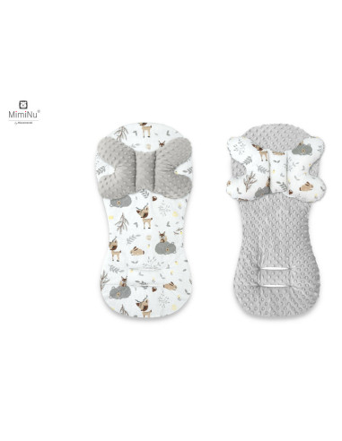 BN-6426972019118,MimiNu - Protectie textila pentru carucior, scaun auto si scaun de bicicleta, Cu perna Butterfly, Materiale cer