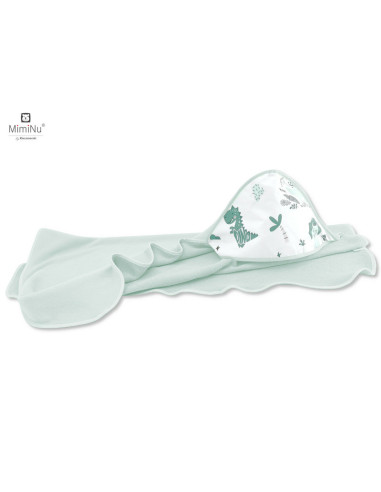 BN-6426972019231,MimiNu - Prosop mare cu gluga, Dimensiune 100x100 cm, Din bumbac si thermo fleece, Materiale certificate Oeko T