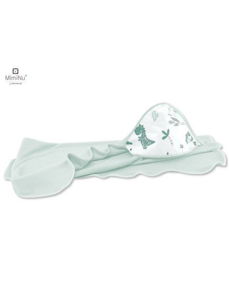 BN-6426972019231,MimiNu - Prosop mare cu gluga, Dimensiune 100x100 cm, Din bumbac si thermo fleece, Materiale certificate Oeko T