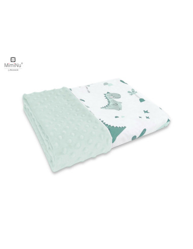 BN-6426972019248,MimiNu - Paturica pufoasa cu doua fete, Dimensiune 75x100 cm, Din tesatura Minky si bumbac, Materiale certifica