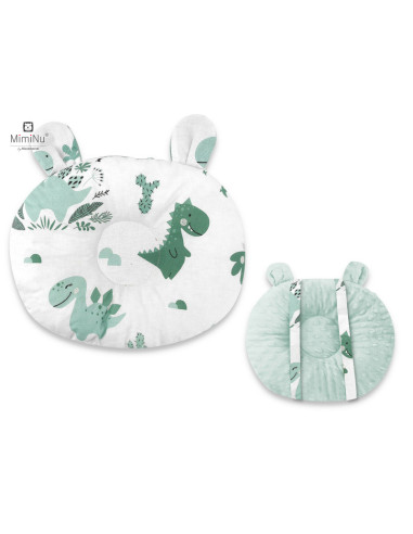 BN-6426972019255,MimiNu - Perna bebelusi Ursulet, Multifunctionala, Cu doua fete, Tesatura pufoasa minky si bumbac, Materiale ce