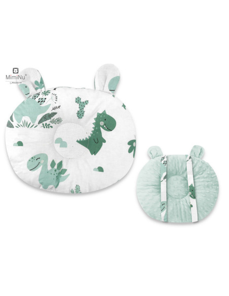 BN-6426972019255,MimiNu - Perna bebelusi Ursulet, Multifunctionala, Cu doua fete, Tesatura pufoasa minky si bumbac, Materiale ce
