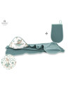 BN-5907501457669,MimiNu - Set prosop mare cu gluga, Dimensiune 100x100 cm + Manusa de baie bebelusi, 12x21 cm, Materiale certifi