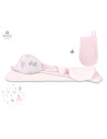 BN-5907501449114,MimiNu - Set prosop mare cu gluga, Dimensiune 100x100 cm + Manusa de baie bebelusi, 12x21 cm, Materiale certifi