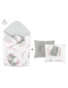BN-5907501450066,MimiNu - Set paturica de infasat cu doua fete, Dimensiune 75x75 cm + Perna bebelusi profilata, Cu doua fete, Cu