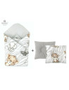 BN-5907501450127,MimiNu - Set paturica de infasat cu doua fete, Dimensiune 75x75 cm + Perna bebelusi profilata, Cu doua fete, Cu