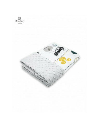 BN-6426972019354,MimiNu - Paturica pufoasa cu doua fete, Dimensiune 75x100 cm, Din tesatura Minky si bumbac, Materiale certifica