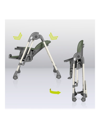 BN-LO-LAURICE_ GREEN_OLIVE,Lionelo - Scaun de masa si balansoar, 2 in 1, Laurice, Transformabil, Multifunctional, Inaltime si sp
