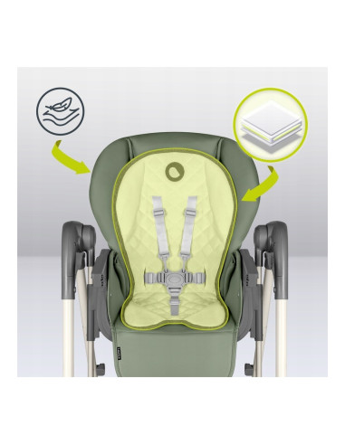 BN-LO-LAURICE_ GREEN_OLIVE,Lionelo - Scaun de masa si balansoar, 2 in 1, Laurice, Transformabil, Multifunctional, Inaltime si sp