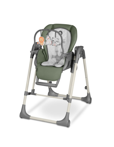 BN-LO-LAURICE_ GREEN_OLIVE,Lionelo - Scaun de masa si balansoar, 2 in 1, Laurice, Transformabil, Multifunctional, Inaltime si sp