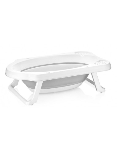 BN-4052396088045,Cadita pliabila pentru bebelusi cu dop de scurgere, Maja, 82 x 48 x 23.5 cm, Keeeper, Nordic Grey