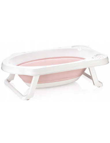 BN-4052396088069,Cadita pliabila pentru bebelusi cu dop de scurgere, Maja, 82 x 48 x 23.5 cm, Keeeper, Nordic Pink