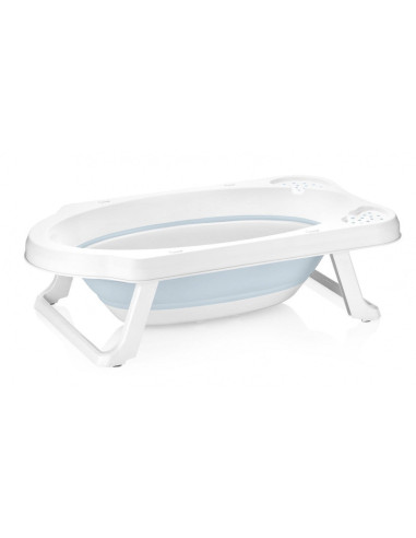 BN-4052396088076,Cadita pliabila pentru bebelusi cu dop de scurgere, Maja, 82 x 48 x 23.5 cm, Keeeper, Cloudy Blue