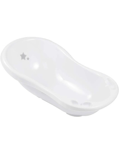 BN-4052396048438,Cadita ergonomica de baie cu dop de scurgere, Maria, 84 x 49 x 30 cm, Keeeper, Stars Cosmic White