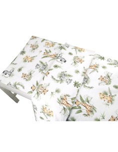 BN-6426972019620,Qmini - Lenjerie junior cu 2 piese, Din bumbac certificat Oeko Tex Standard 100, 140 x 200 cm, Safari 2