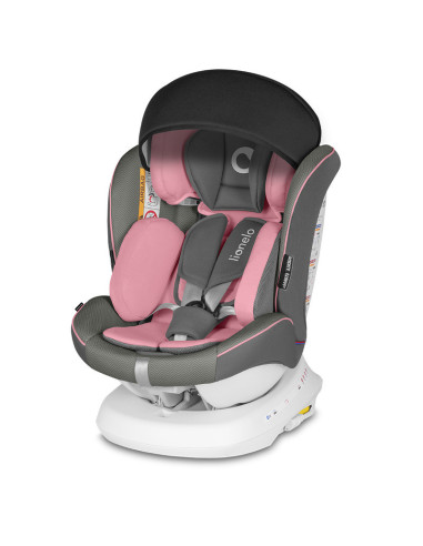 BN-LO-BASTIAAN_ONE_PINK_BABY,Lionelo - Scaun auto Bastiaan One Pozitie de somn, Protectie laterala, Rotire 360 grade, Top Tether