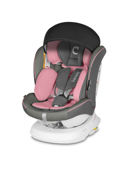 BN-LO-BASTIAAN_ONE_PINK_BABY,Lionelo - Scaun auto Bastiaan One Pozitie de somn, Protectie laterala, Rotire 360 grade, Top Tether