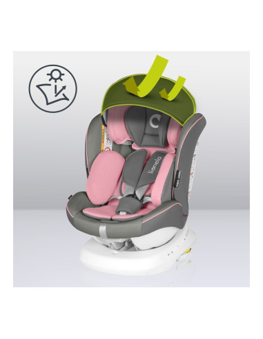 BN-LO-BASTIAAN_ONE_PINK_BABY,Lionelo - Scaun auto Bastiaan One Pozitie de somn, Protectie laterala, Rotire 360 grade, Top Tether