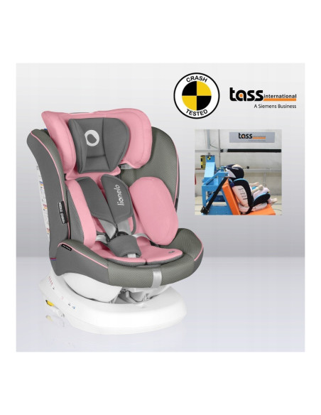 BN-LO-BASTIAAN_ONE_PINK_BABY,Lionelo - Scaun auto Bastiaan One Pozitie de somn, Protectie laterala, Rotire 360 grade, Top Tether
