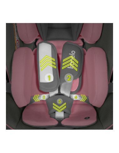 BN-LO-BASTIAAN_ONE_PINK_BABY,Lionelo - Scaun auto Bastiaan One Pozitie de somn, Protectie laterala, Rotire 360 grade, Top Tether