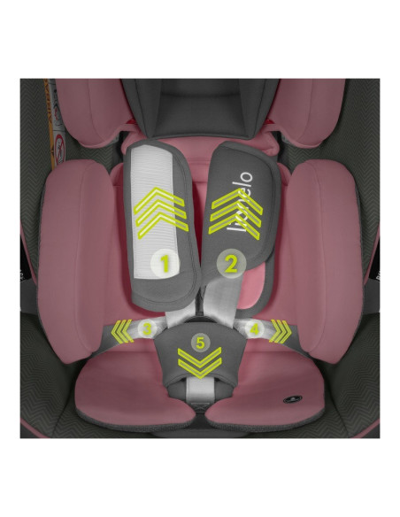 BN-LO-BASTIAAN_ONE_PINK_BABY,Lionelo - Scaun auto Bastiaan One Pozitie de somn, Protectie laterala, Rotire 360 grade, Top Tether