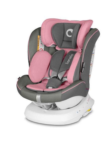 BN-LO-BASTIAAN_ONE_PINK_BABY,Lionelo - Scaun auto Bastiaan One Pozitie de somn, Protectie laterala, Rotire 360 grade, Top Tether