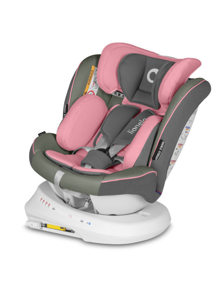 BN-LO-BASTIAAN_ONE_PINK_BABY,Lionelo - Scaun auto Bastiaan One Pozitie de somn, Protectie laterala, Rotire 360 grade, Top Tether