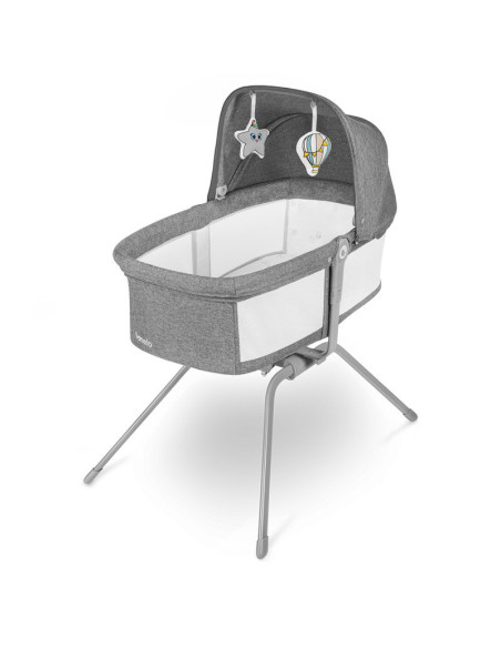 BN-LO-MALIN_GREY_STONE,Lionelo - Patut balansoar Malin, 3 in 1, Pliabil, 0-9 kg, Geanta Transport, Asamblare Rapida, Ultra-Usor,