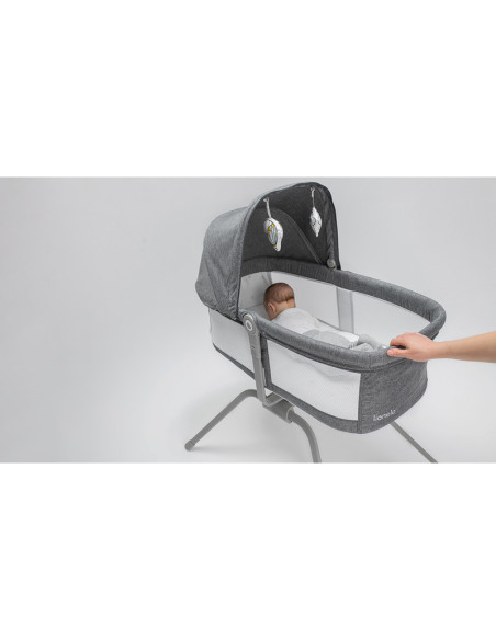 BN-LO-MALIN_GREY_STONE,Lionelo - Patut balansoar Malin, 3 in 1, Pliabil, 0-9 kg, Geanta Transport, Asamblare Rapida, Ultra-Usor,