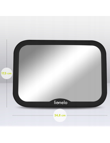 BN-LO-SETT_BLACK_CARBON,Lionelo - Oglinda auto retrovizoare, Sett, 25x18 cm, Rotire 360 grade, Universala, Black Carbon