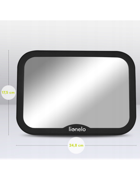 BN-LO-SETT_BLACK_CARBON,Lionelo - Oglinda auto retrovizoare, Sett, 25x18 cm, Rotire 360 grade, Universala, Black Carbon