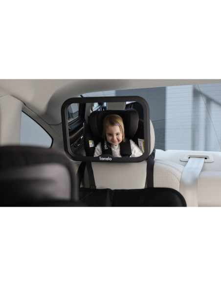 BN-LO-SETT_BLACK_CARBON,Lionelo - Oglinda auto retrovizoare, Sett, 25x18 cm, Rotire 360 grade, Universala, Black Carbon