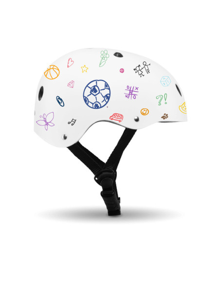 BN-LO-HELMET_WHITE,Lionelo - Casca pentru copii, Reglabila 50-56 cm, Din ABS si EPS, Conform cu standrdul EN1078, Alb