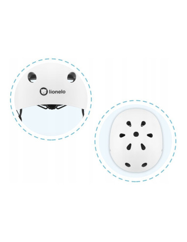 BN-LO-HELMET_WHITE,Lionelo - Casca pentru copii, Reglabila 50-56 cm, Din ABS si EPS, Conform cu standrdul EN1078, Alb