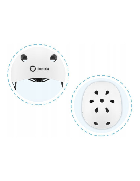 BN-LO-HELMET_WHITE,Lionelo - Casca pentru copii, Reglabila 50-56 cm, Din ABS si EPS, Conform cu standrdul EN1078, Alb