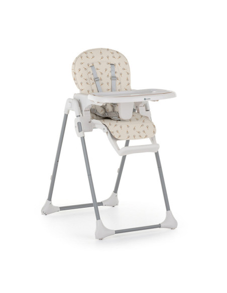 BN-PM_Gusto_Beige_Dandelions,Petite&Mars - Scaun de masa Gusto, Spatar reglabil in 3 trepte, Suport de picioare ajustabil, Cu hu