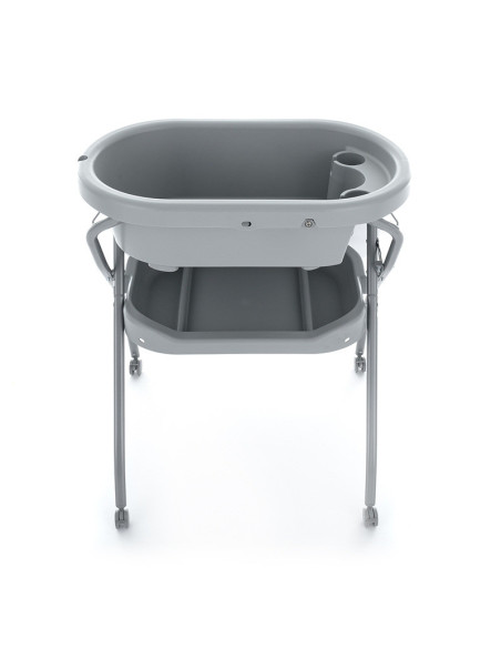 BN-771902,Petite&Mars - Cadita 3 in 1, Spa, Cu masuta de infasat si spatiu de depozitare, Pliabila, Cu roti si sistem de scurger