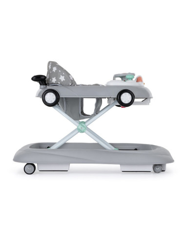 BN-857902,Petite&Mars - Premergator muzical cu panou interactiv si lumini Cabrio, Inaltime reglabila pe 3 pozitii, 6 luni+, Gri