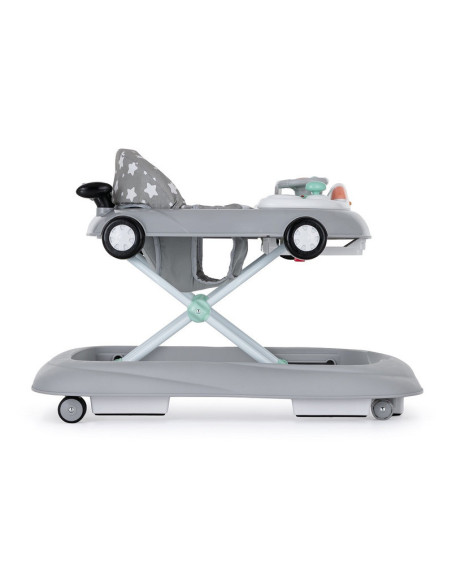 BN-857902,Petite&Mars - Premergator muzical cu panou interactiv si lumini Cabrio, Inaltime reglabila pe 3 pozitii, 6 luni+, Gri