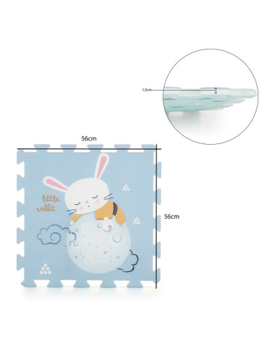 BN-436072,Petite&Mars - Covoras puzzle din spuma, Format din 6 piese reversibile, 116x174x1.5 cm, Multicolor