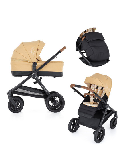 BN-472345,Petite&Mars - Carucior 2 in 1 Trails Heritage Bee, Editie limitata, Cu protectie de picioare si salteluta suplimentara