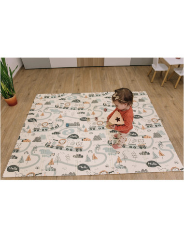 BN-48747,Covoras de joaca Magic Road, Cu doua fete, Pliabil, Protectie impotriva loviturilor, Dimensiune mare, 200 x 150 cm, Cu 